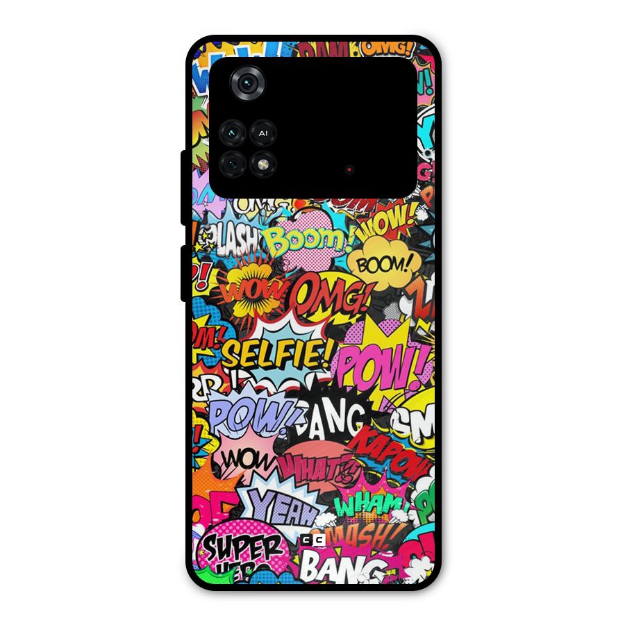 Comic Ringtone Metal Back Case for Poco M4 Pro 4G