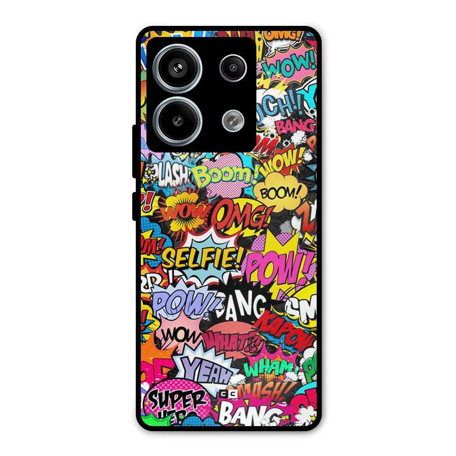Comic Ringtone Metal Back Case for Redmi Note 13 Pro 5G