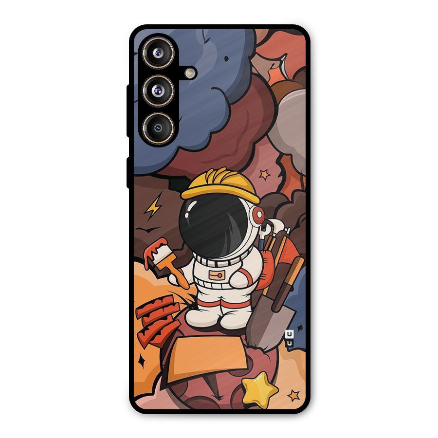 Comic Space Astronaut Metal Back Case for Galaxy F55