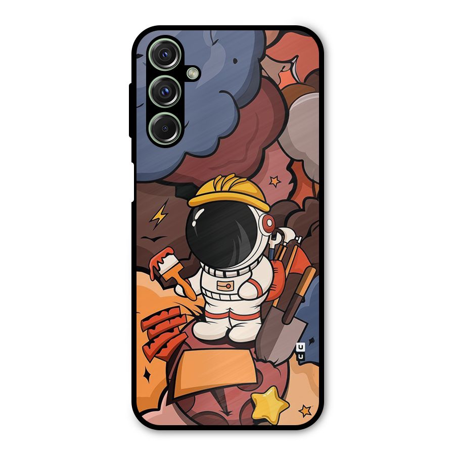 Comic Space Astronaut Metal Back Case for Galaxy M34
