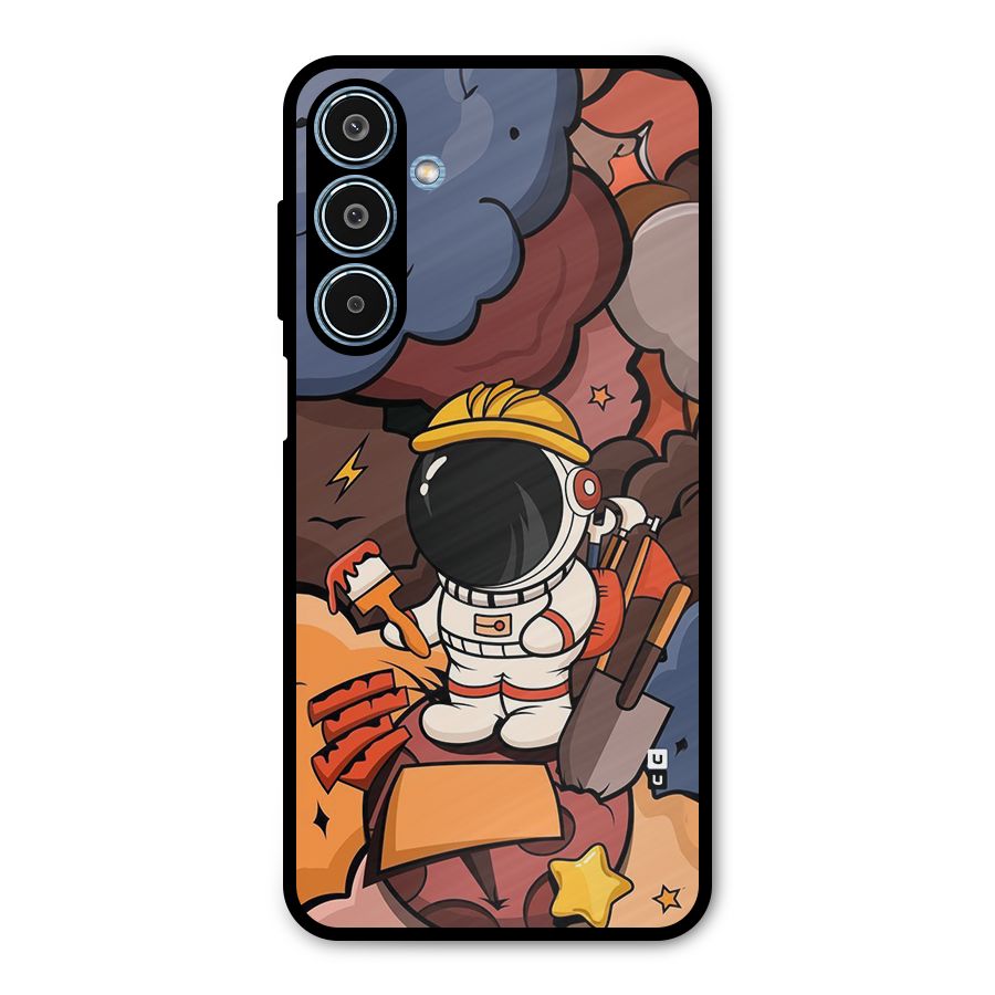 Comic Space Astronaut Metal Back Case for Galaxy M35