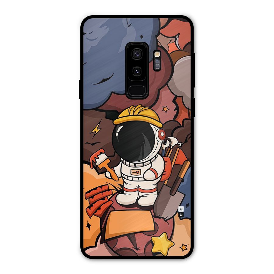 Comic Space Astronaut Metal Back Case for Galaxy S9 Plus
