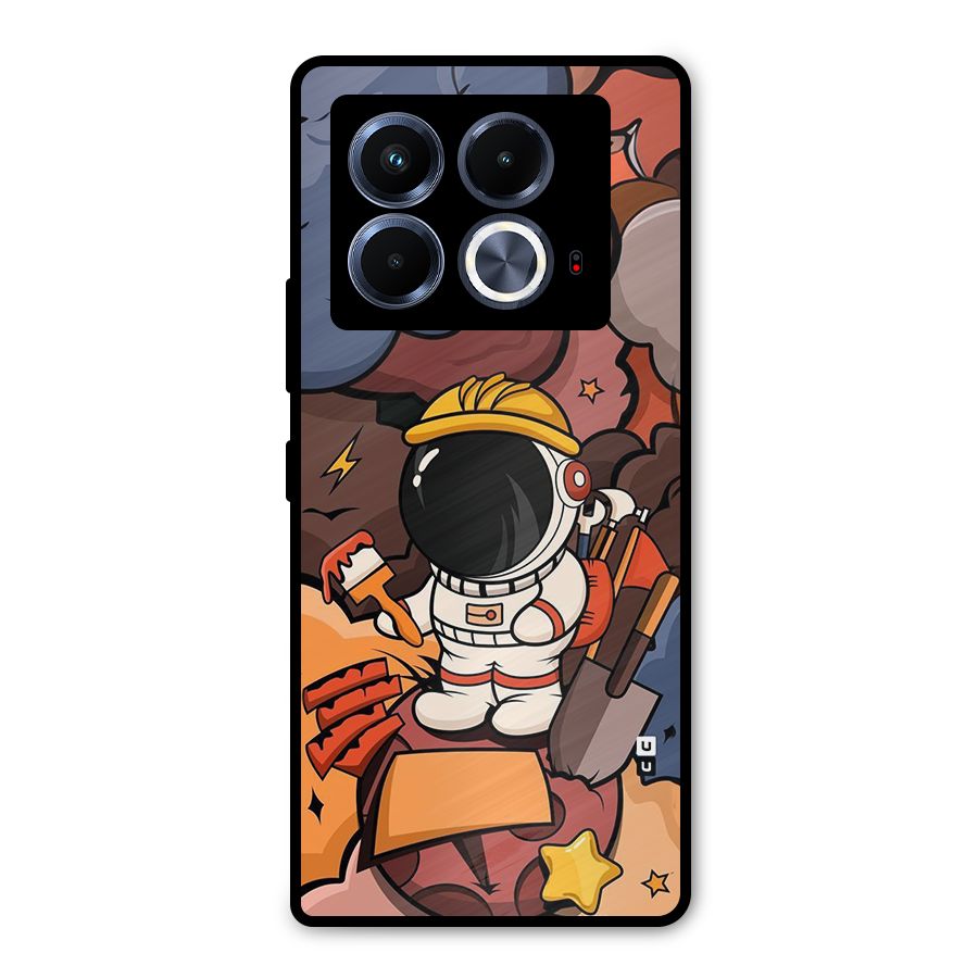 Comic Space Astronaut Metal Back Case for Infinix Note 40 5G