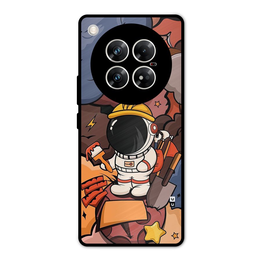 Comic Space Astronaut Metal Back Case for Infinix Zero 40 5G
