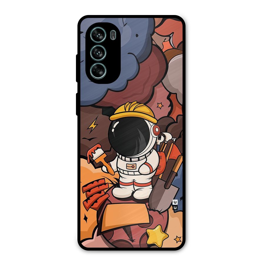 Comic Space Astronaut Metal Back Case for Moto G62
