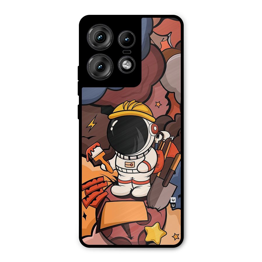 Comic Space Astronaut Metal Back Case for Motorola Edge 50 Pro