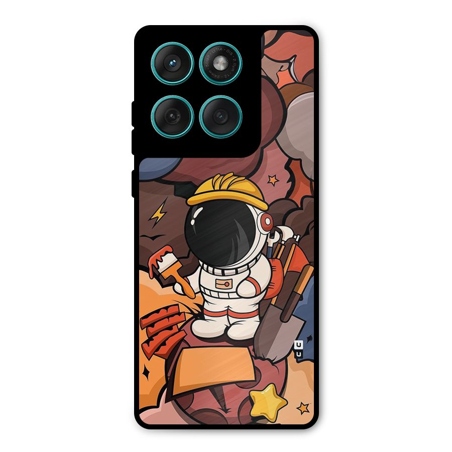 Comic Space Astronaut Metal Back Case for Motorola Edge 60