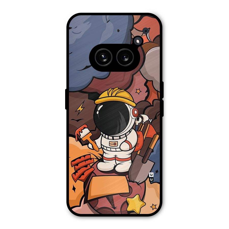Comic Space Astronaut Metal Back Case for Nothing Phone 2a Plus