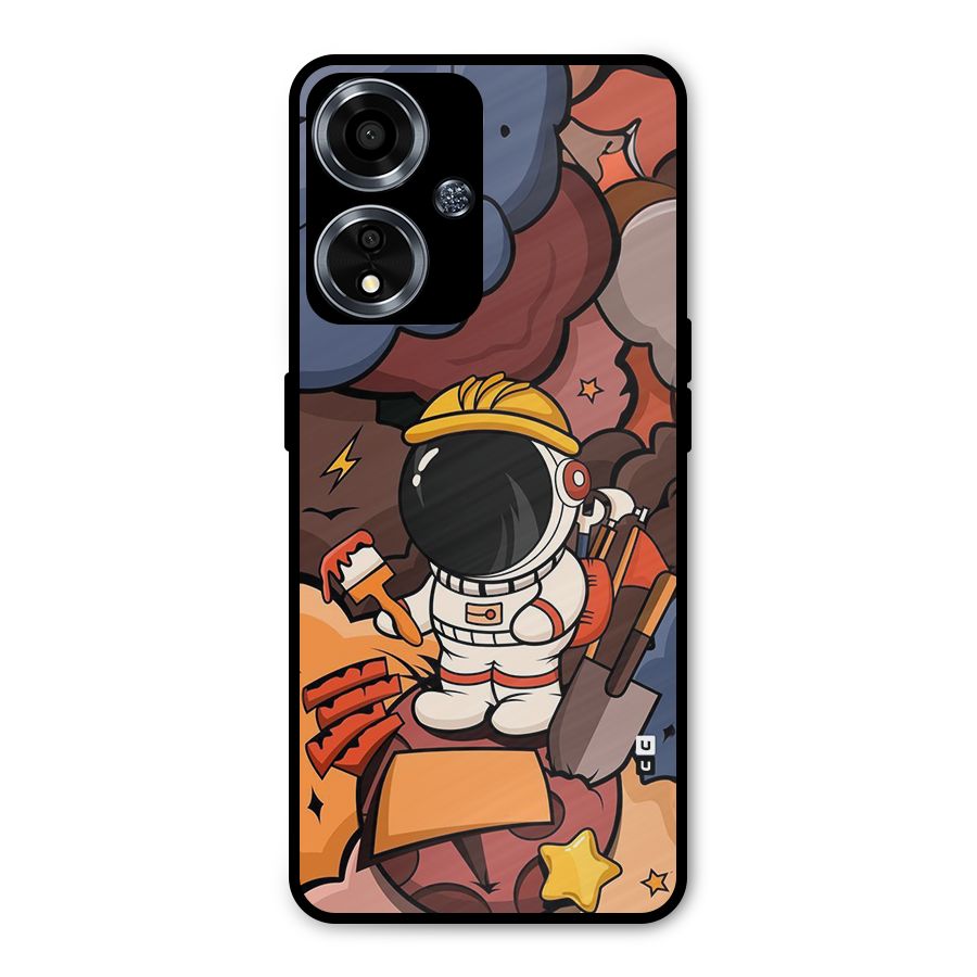 Comic Space Astronaut Metal Back Case for Oppo A59