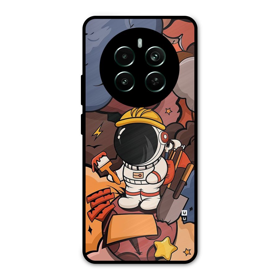 Comic Space Astronaut Metal Back Case for Realme 12 Pro Plus