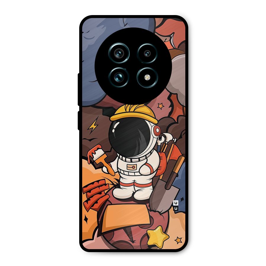 Comic Space Astronaut Metal Back Case for Realme 13 Pro Plus