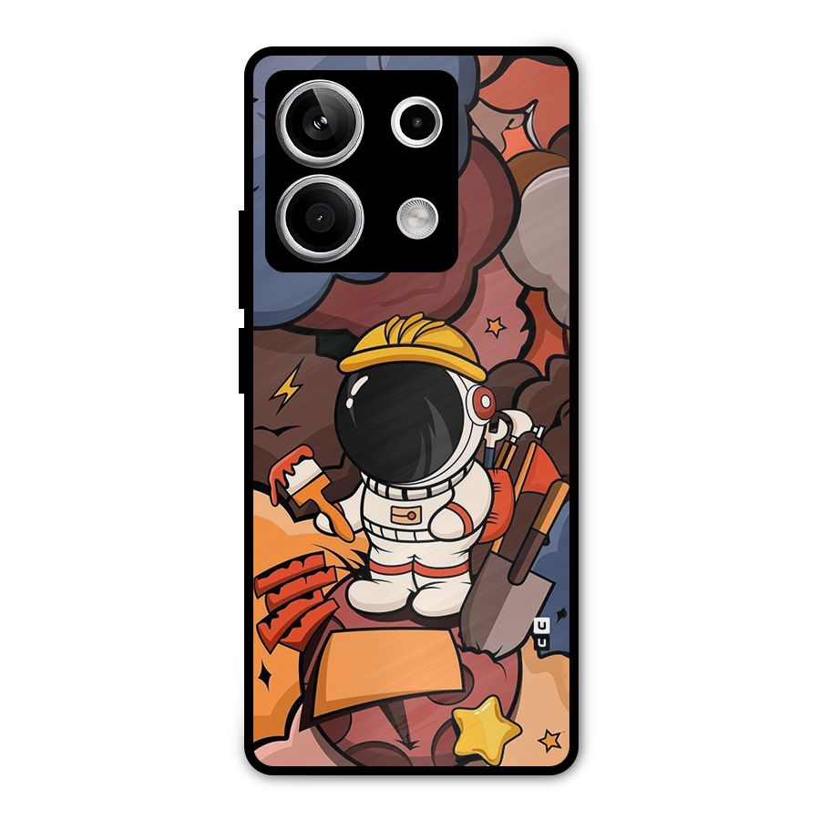 Comic Space Astronaut Metal Back Case for Redmi Note 13 5G