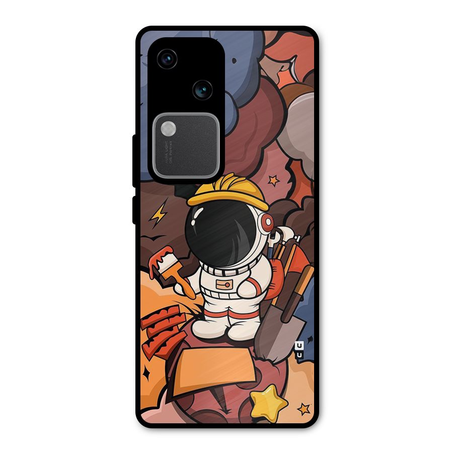 Comic Space Astronaut Metal Back Case for Vivo V30