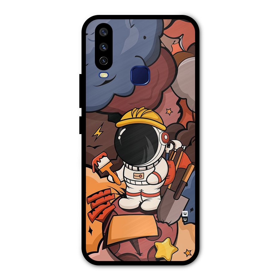 Comic Space Astronaut Metal Back Case for Vivo Y12