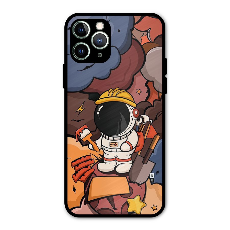 Comic Space Astronaut Metal Back Case for iPhone 11 Pro Max