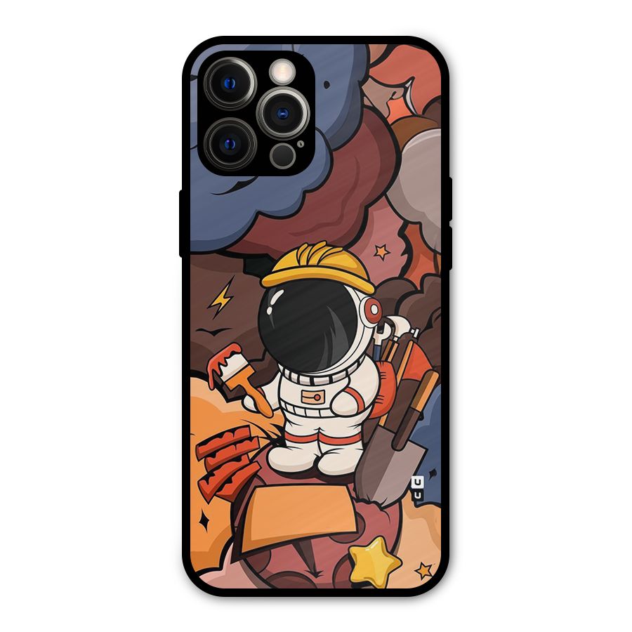 Comic Space Astronaut Metal Back Case for iPhone 12 Pro Max