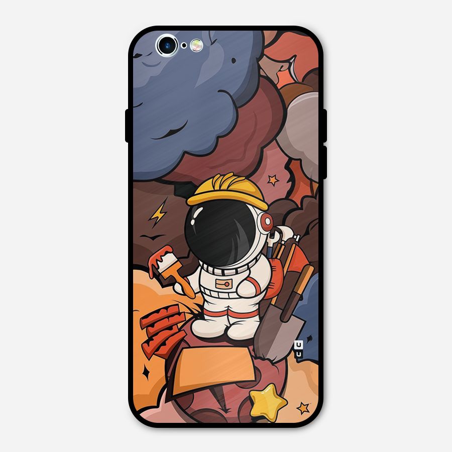 Comic Space Astronaut Metal Back Case for iPhone 6 6s