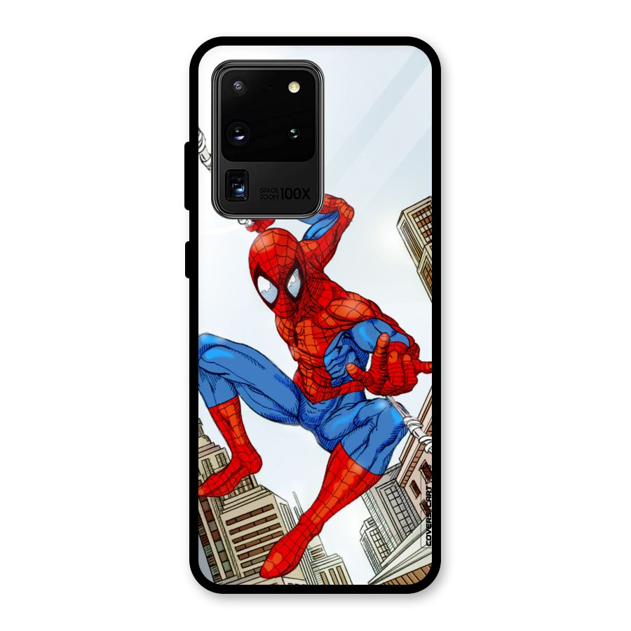 Comic Spider Man Glass Back Case for Galaxy S20 Ultra