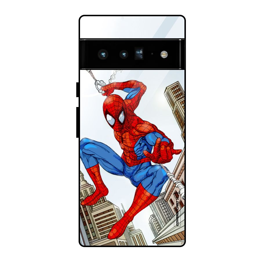 Comic Spider Man Glass Back Case for Google Pixel 6 Pro