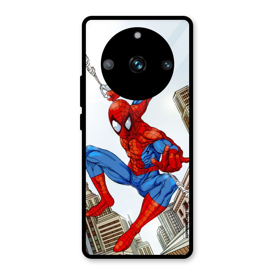 Comic Spider Man Glass Back Case for Realme 11 Pro