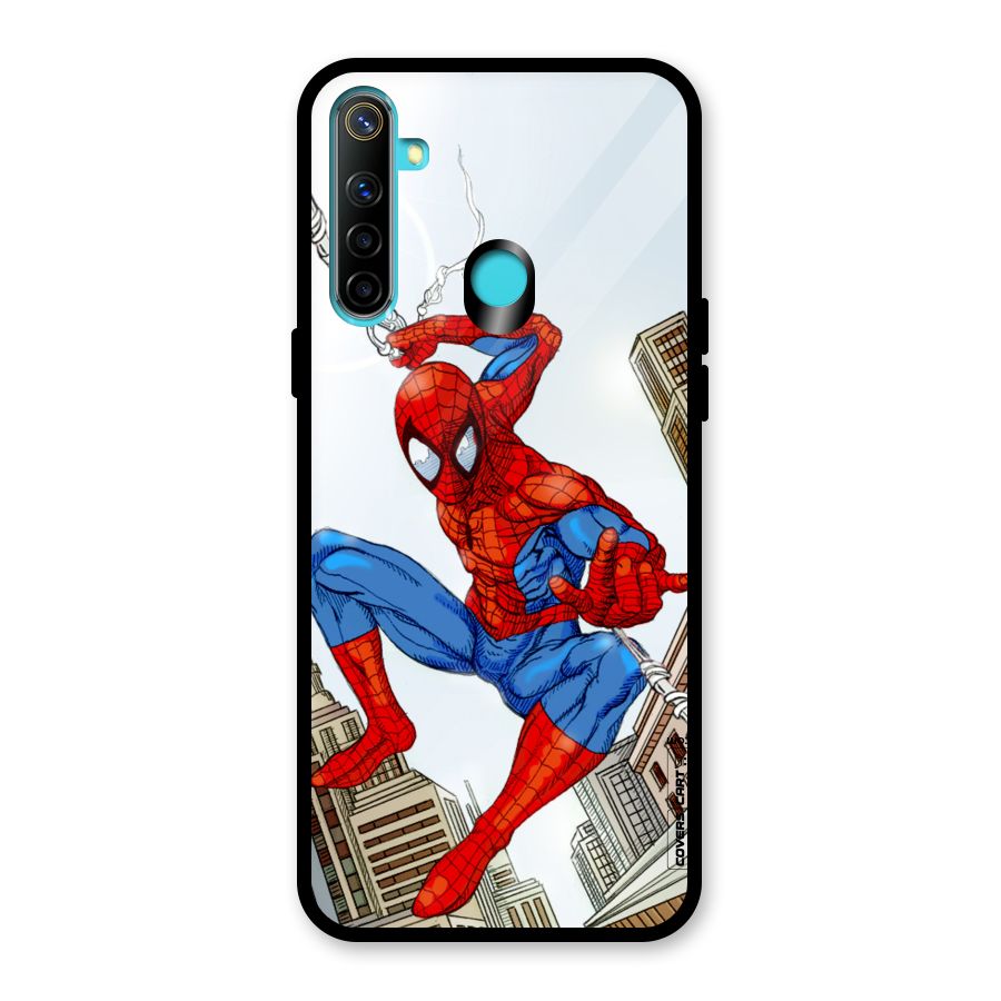 Comic Spider Man Glass Back Case for Realme Narzo 10