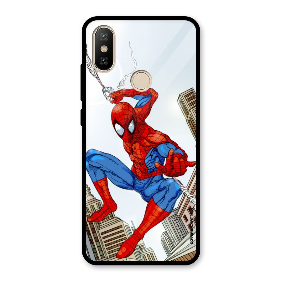 Comic Spider Man Glass Back Case for Redmi A2