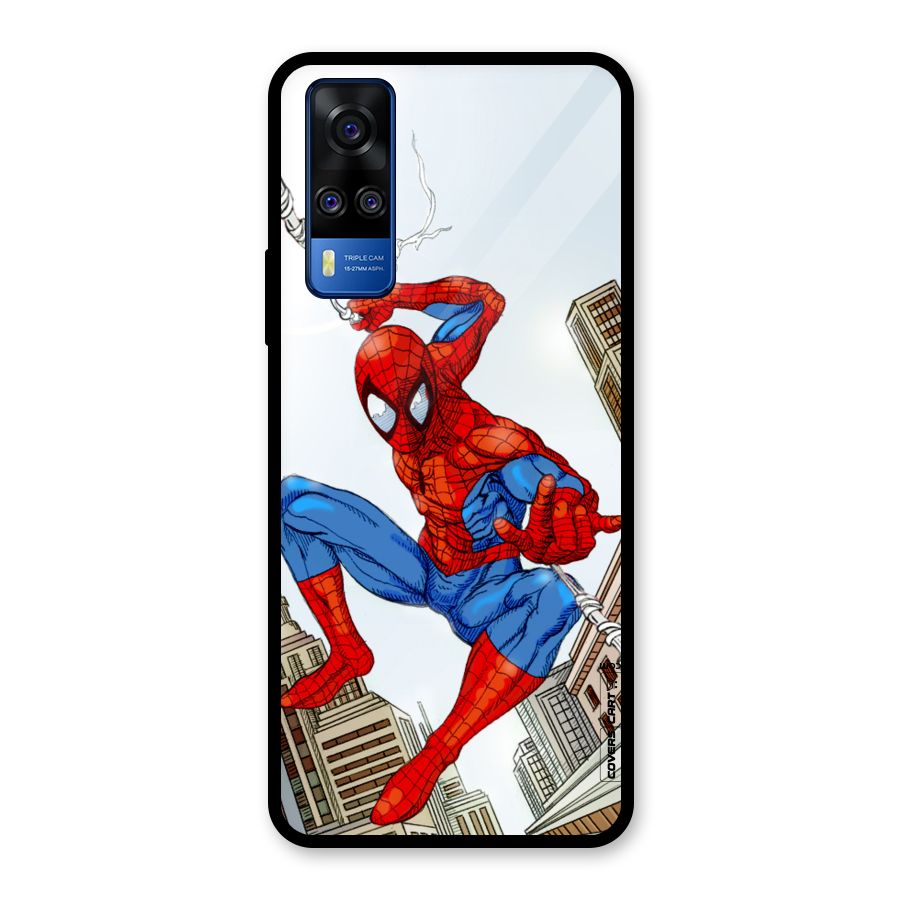 Comic Spider Man Glass Back Case for Vivo Y31