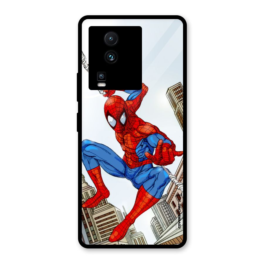 Comic Spider Man Glass Back Case for Vivo iQOO Neo 7 Pro