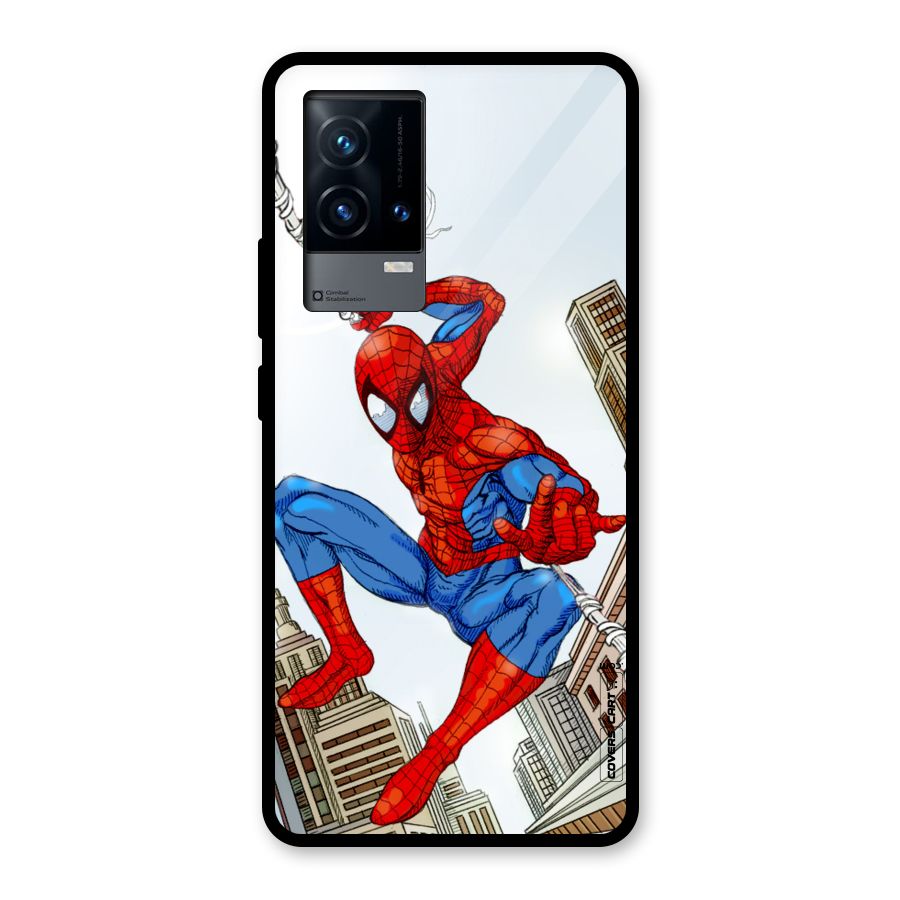 Comic Spider Man Glass Back Case for iQOO 9 5G