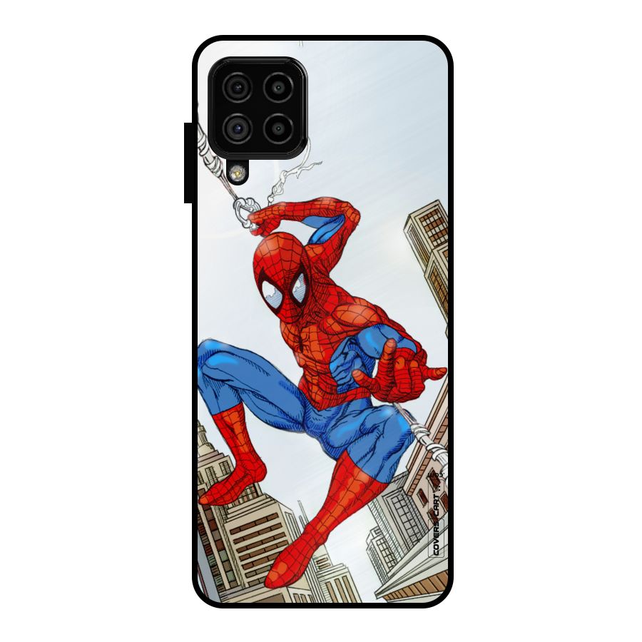Comic Spider Man Metal Back Case for Galaxy A22 4G