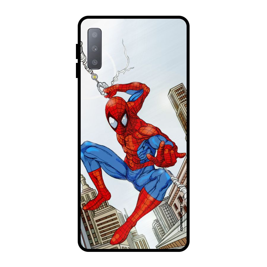 Comic Spider Man Metal Back Case for Galaxy A7 (2018)