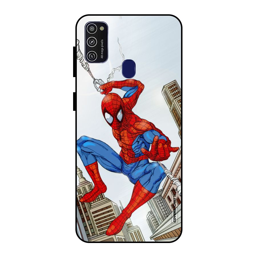 Comic Spider Man Metal Back Case for Galaxy M30s