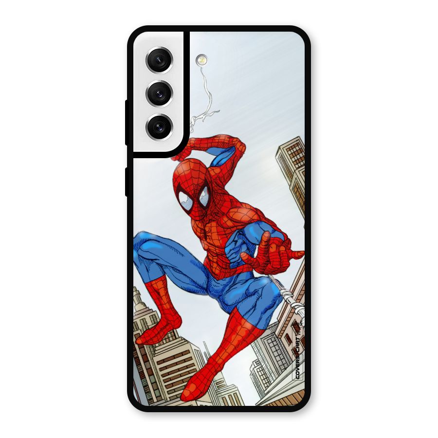 Comic Spider Man Metal Back Case for Galaxy S21 FE 5G
