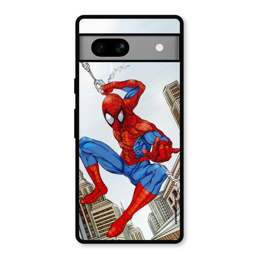 Comic Spider Man Metal Back Case for Google Pixel 7a