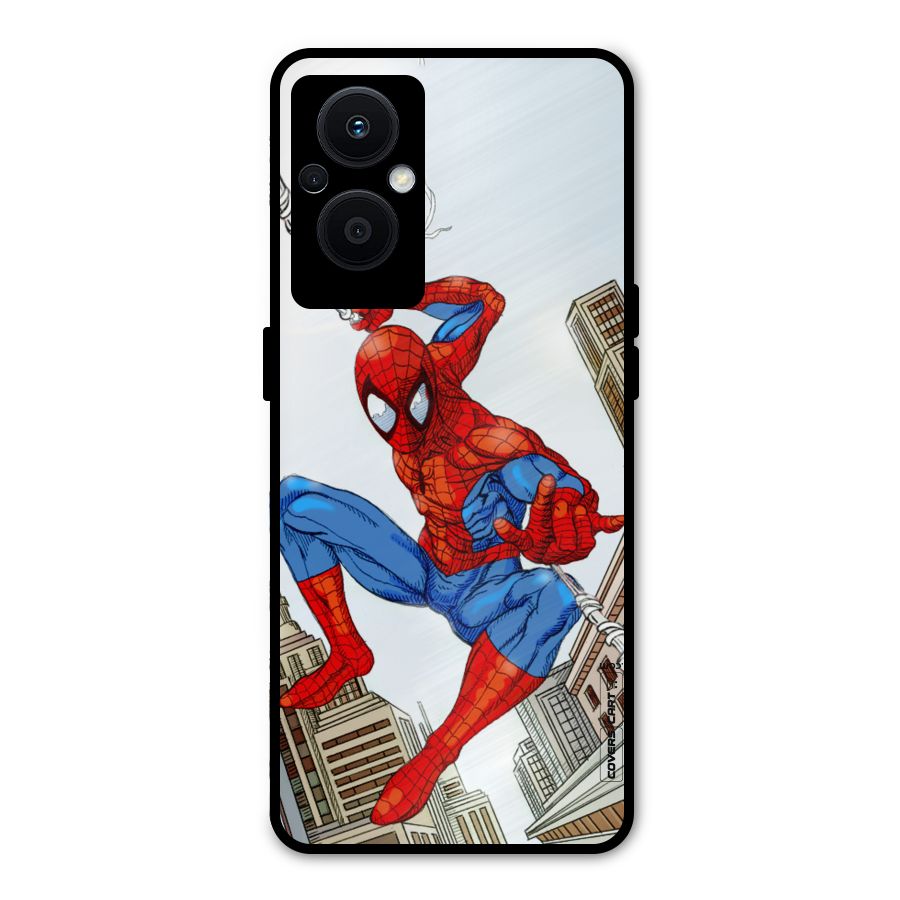 Comic Spider Man Metal Back Case for Oppo F21 Pro 5G