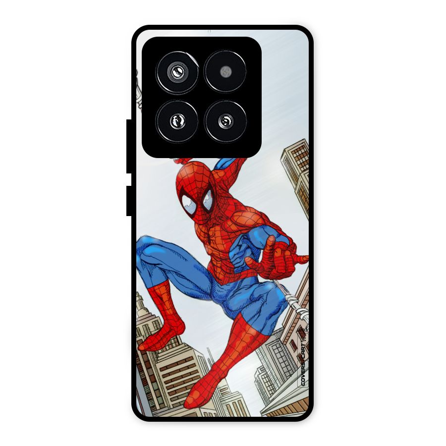 Comic Spider Man Metal Back Case for Xiaomi 14 Pro