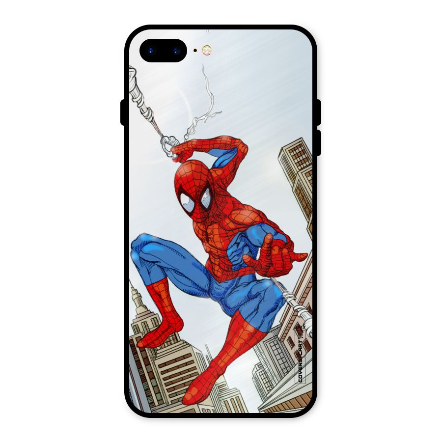 Comic Spider Man Metal Back Case for iPhone 8 Plus