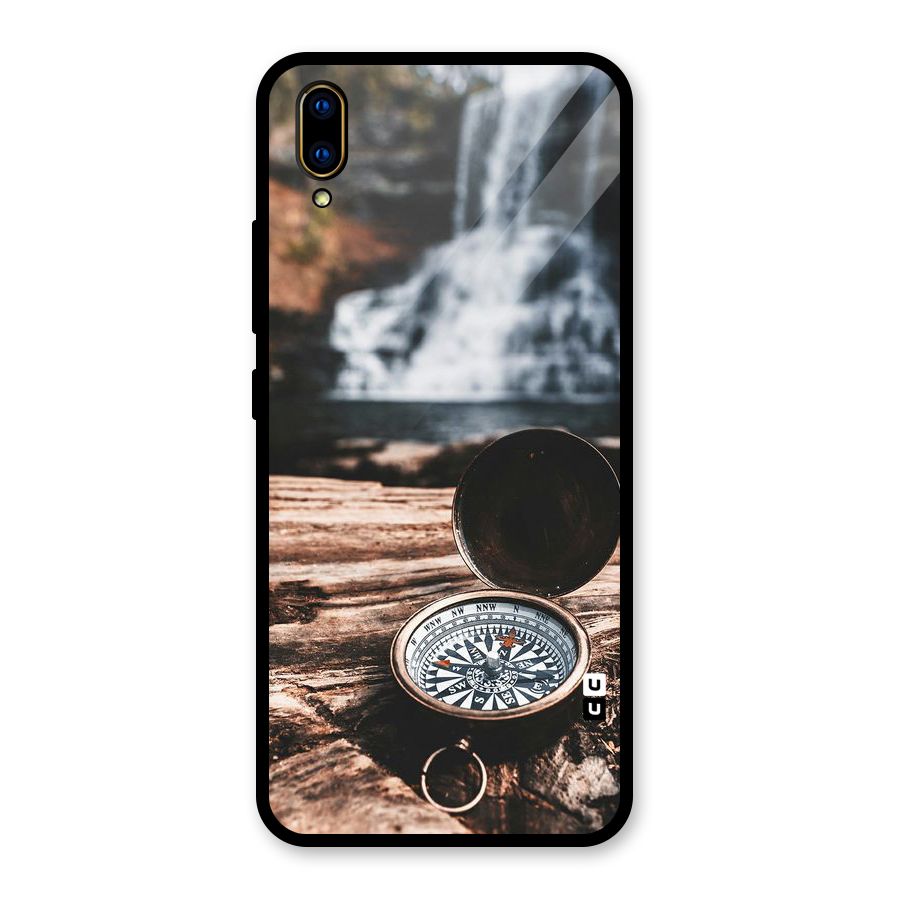 Compass Travel Glass Back Case for Vivo V11 Pro