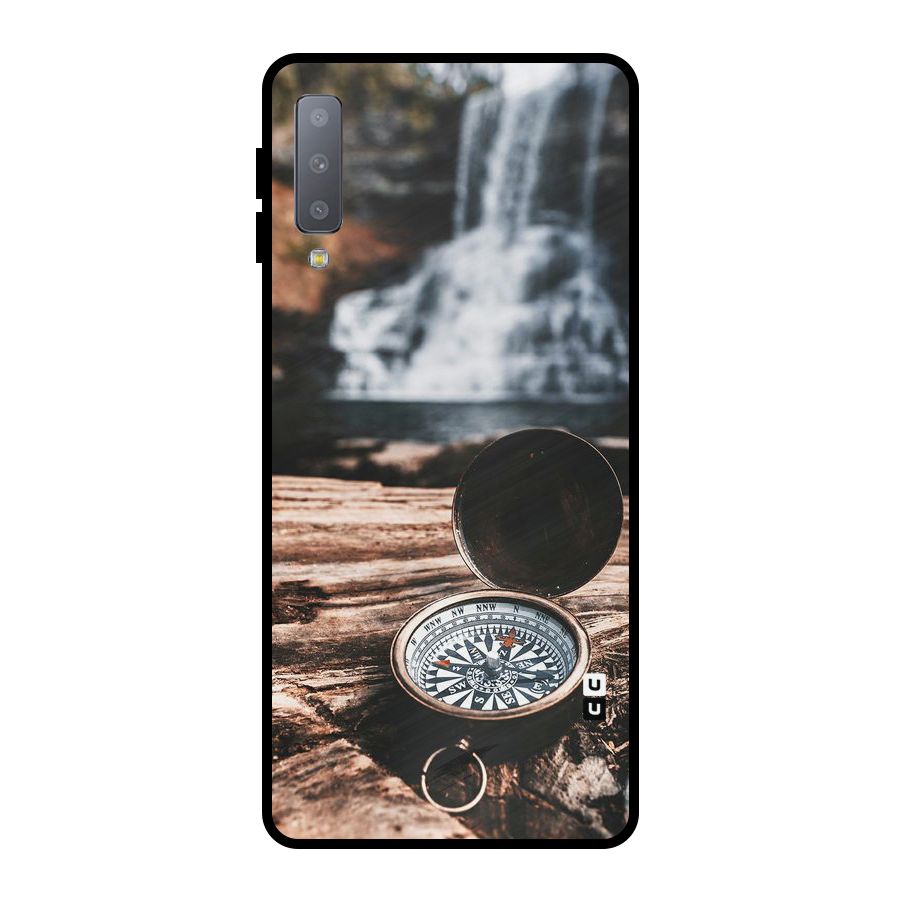 Compass Travel Metal Back Case for Galaxy A7 (2018)