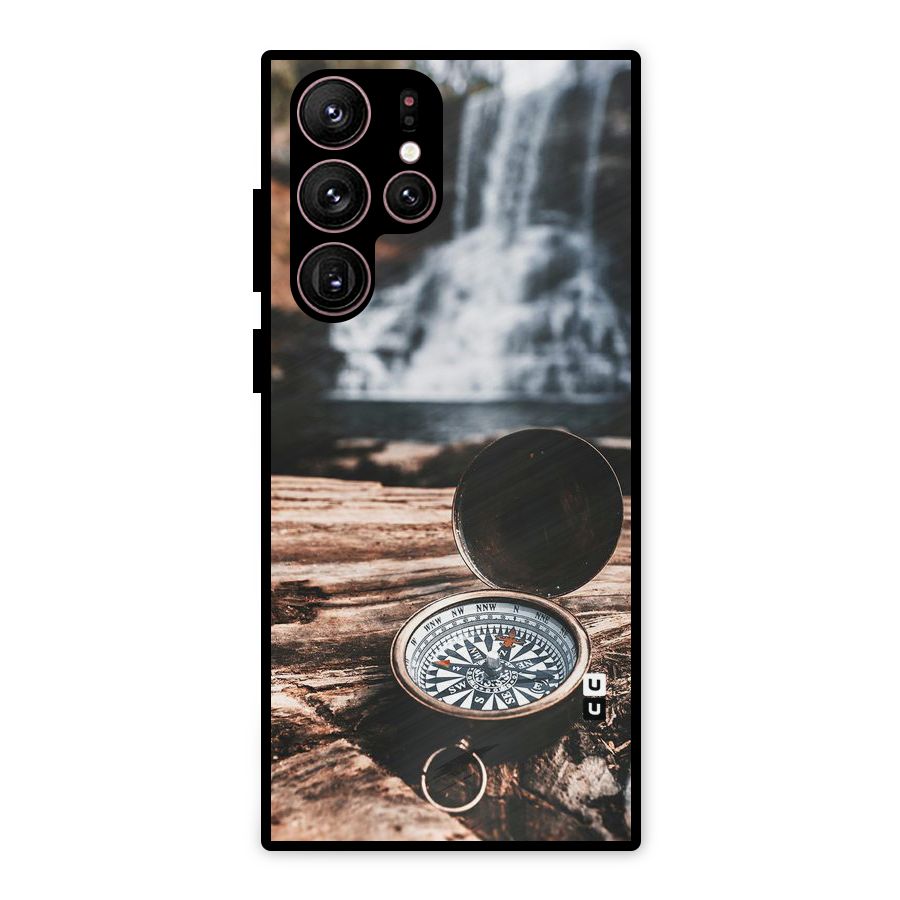 Compass Travel Metal Back Case for Galaxy S22 Ultra 5G