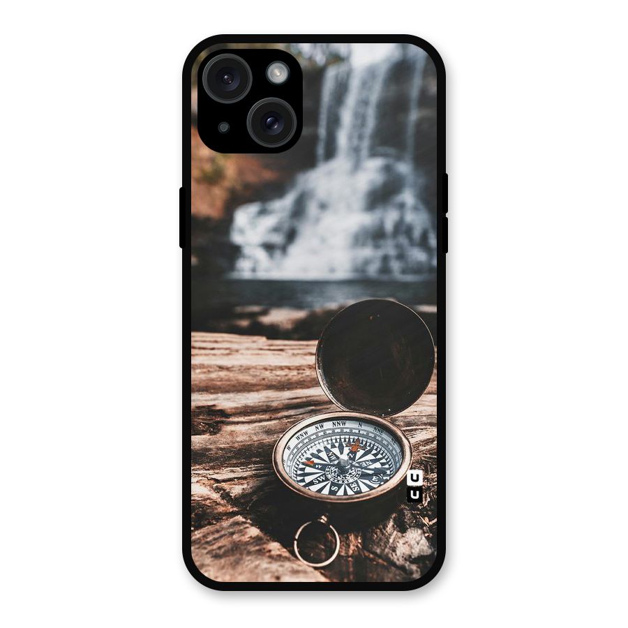 Compass Travel Metal Back Case for iPhone 15 Plus