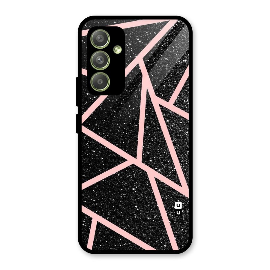 Concrete Black Pink Stripes Glass Back Case for Galaxy A54