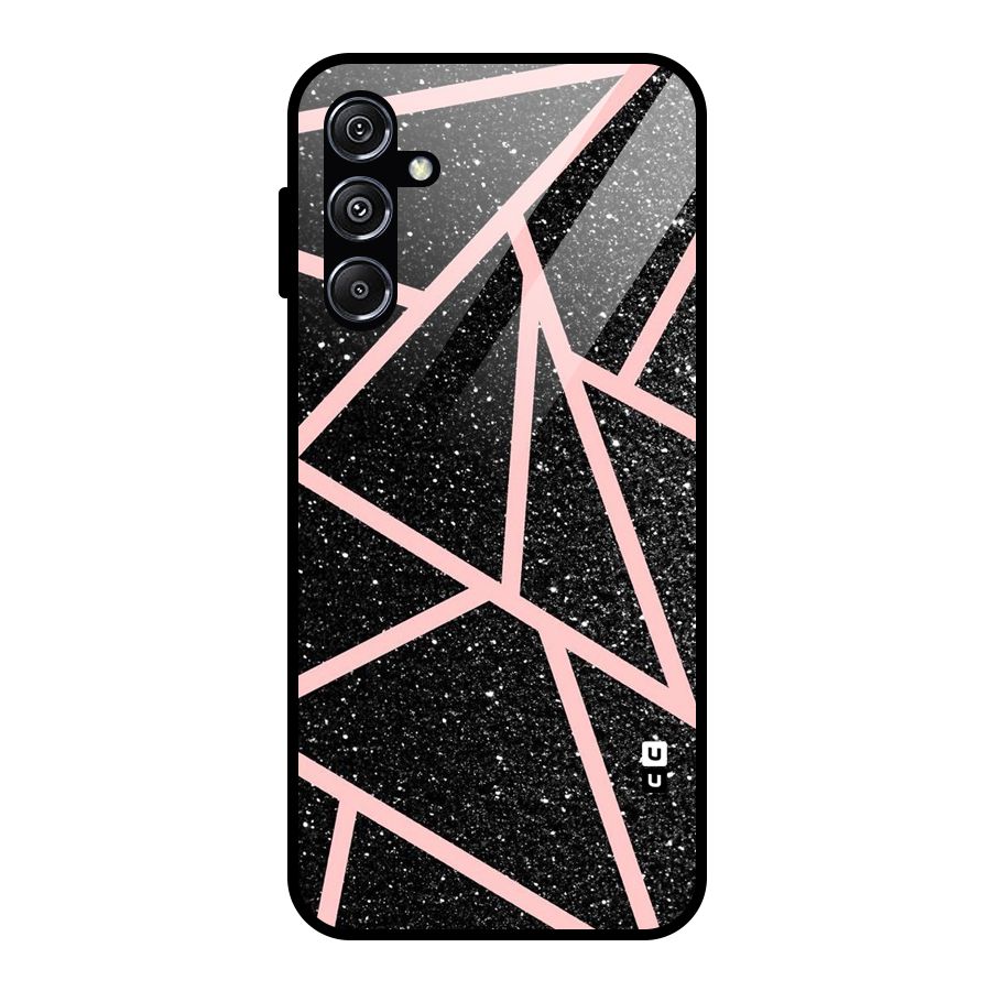 Concrete Black Pink Stripes Glass Back Case for Galaxy M34 5G