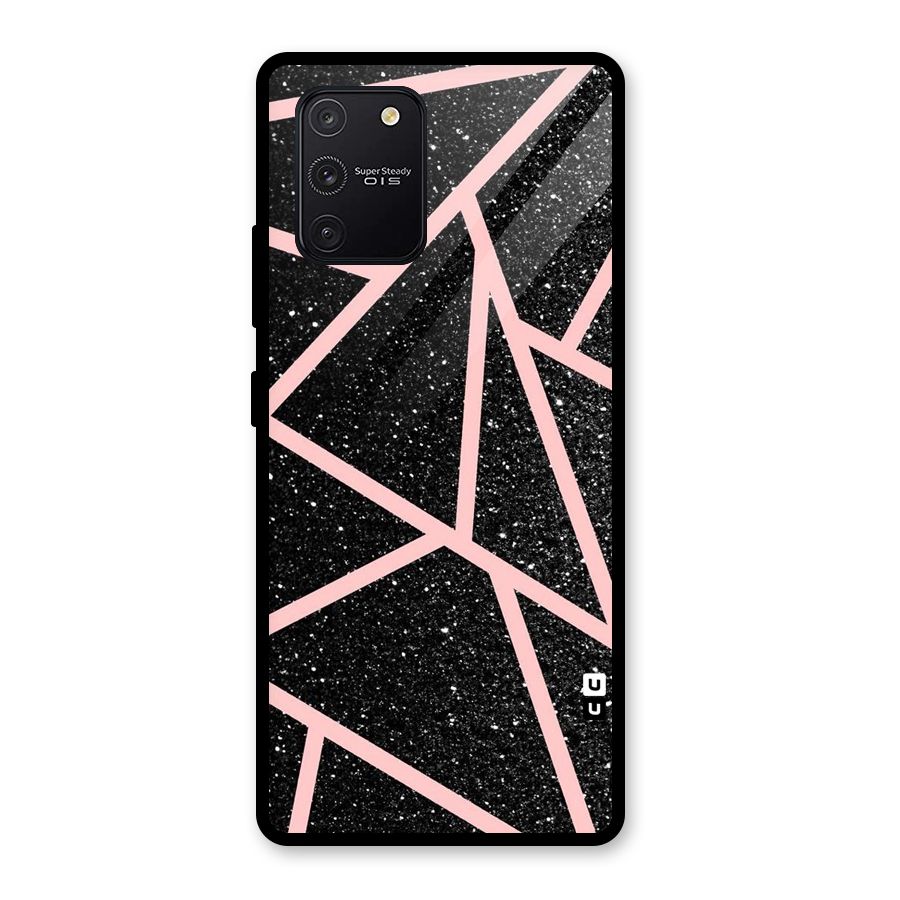 Concrete Black Pink Stripes Glass Back Case for Galaxy S10 Lite