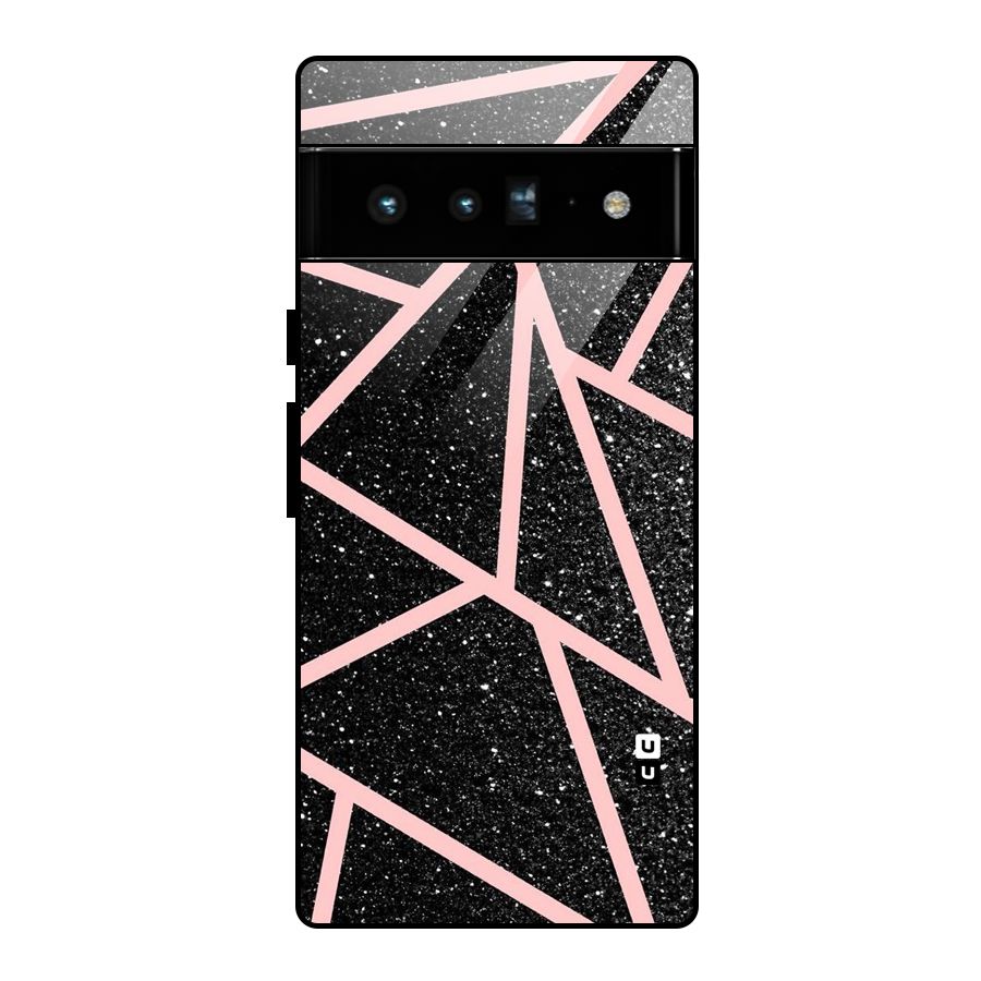 Concrete Black Pink Stripes Glass Back Case for Google Pixel 6 Pro