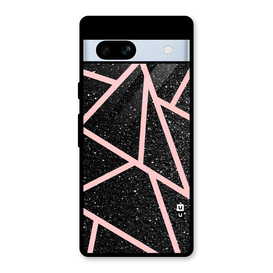 Concrete Black Pink Stripes Glass Back Case for Google Pixel 7a