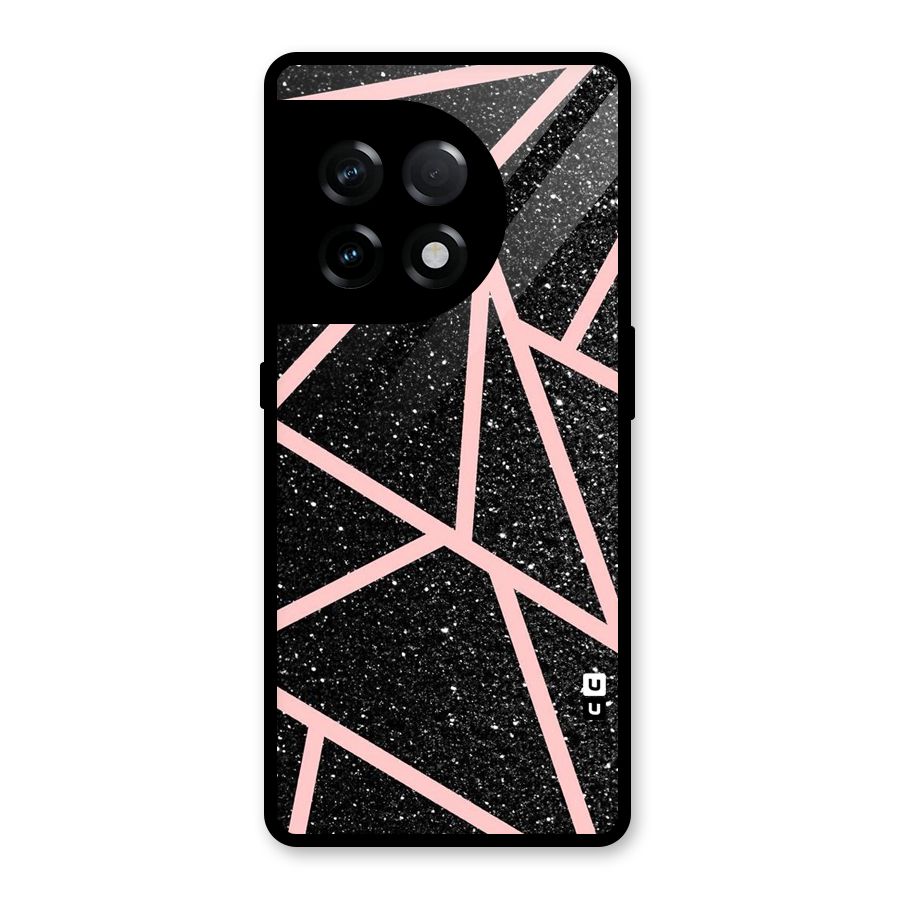 Concrete Black Pink Stripes Glass Back Case for OnePlus 11R