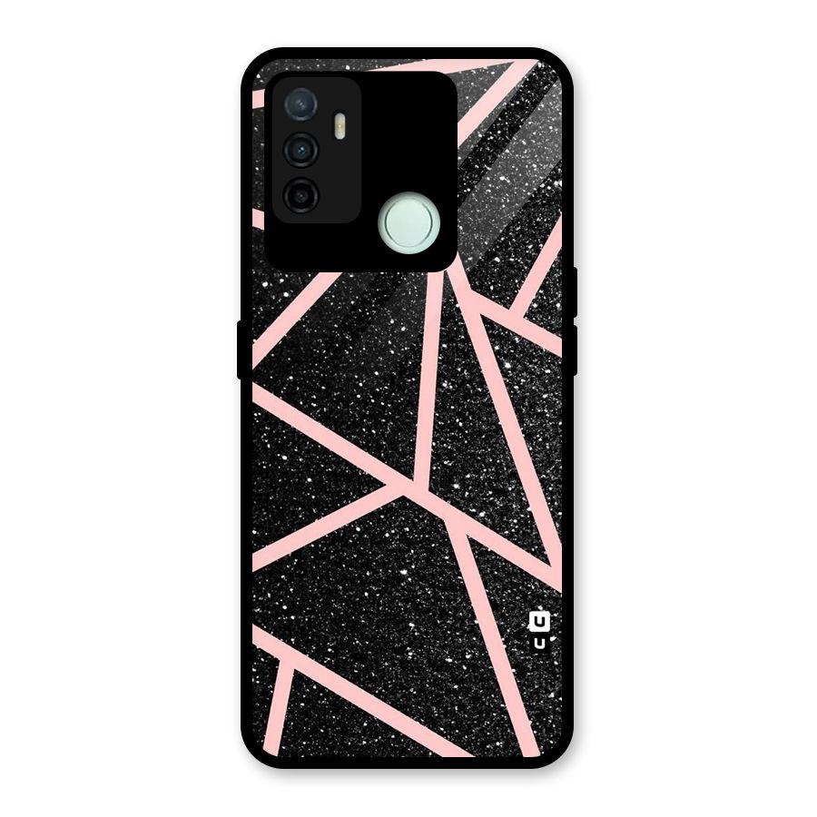 Concrete Black Pink Stripes Glass Back Case for Oppo A53