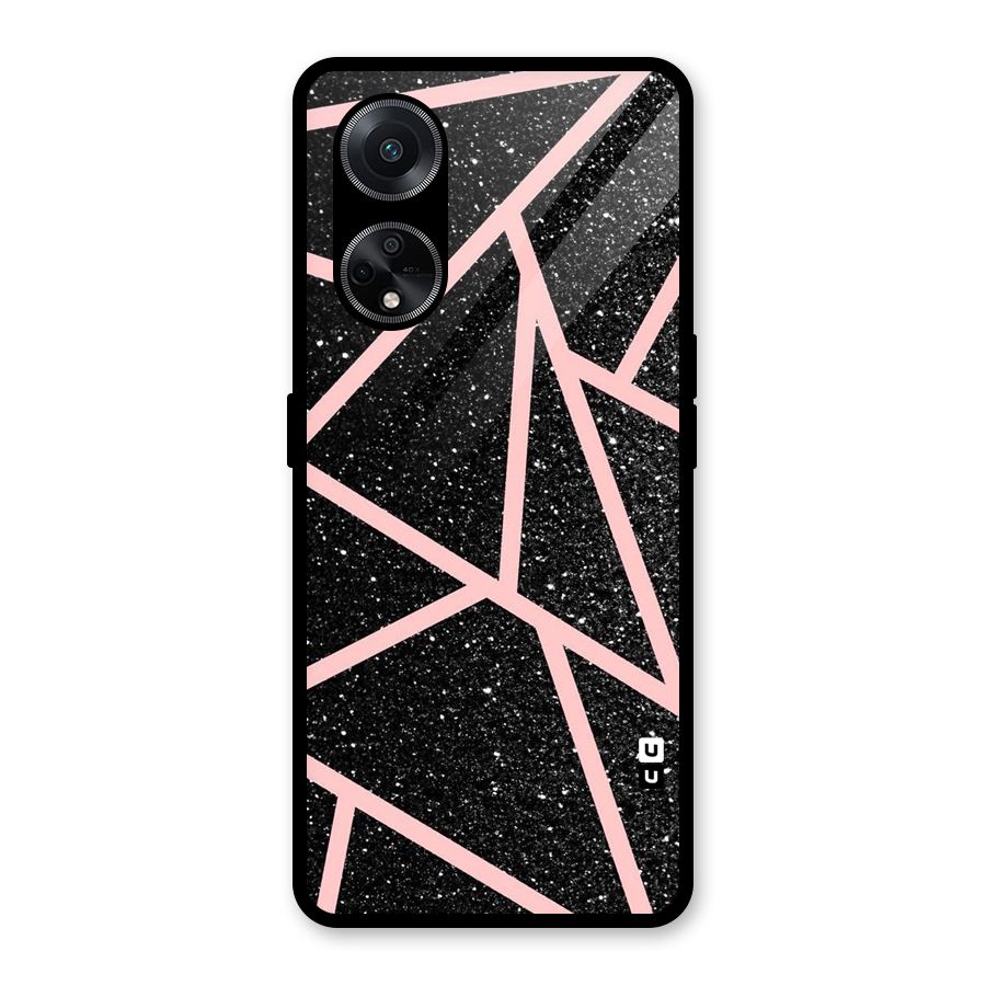 Concrete Black Pink Stripes Glass Back Case for Oppo F23