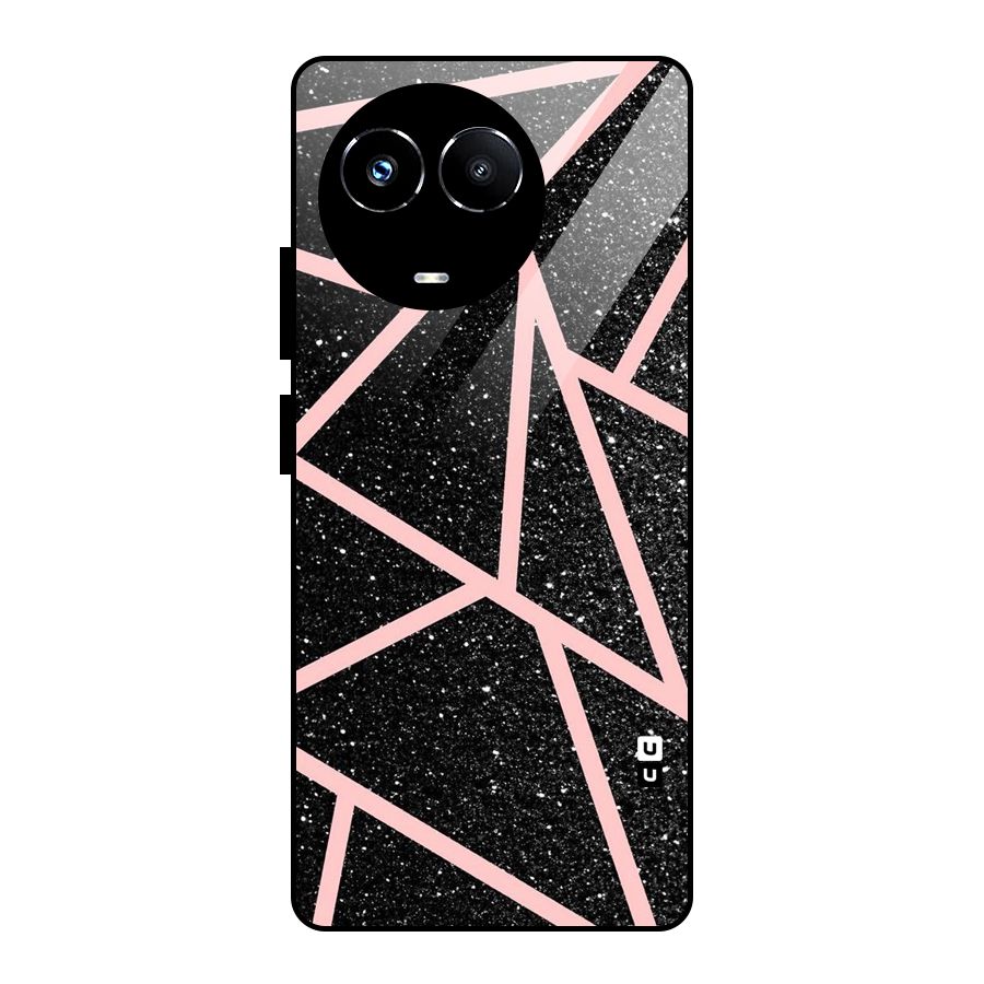 Concrete Black Pink Stripes Glass Back Case for Realme 11X